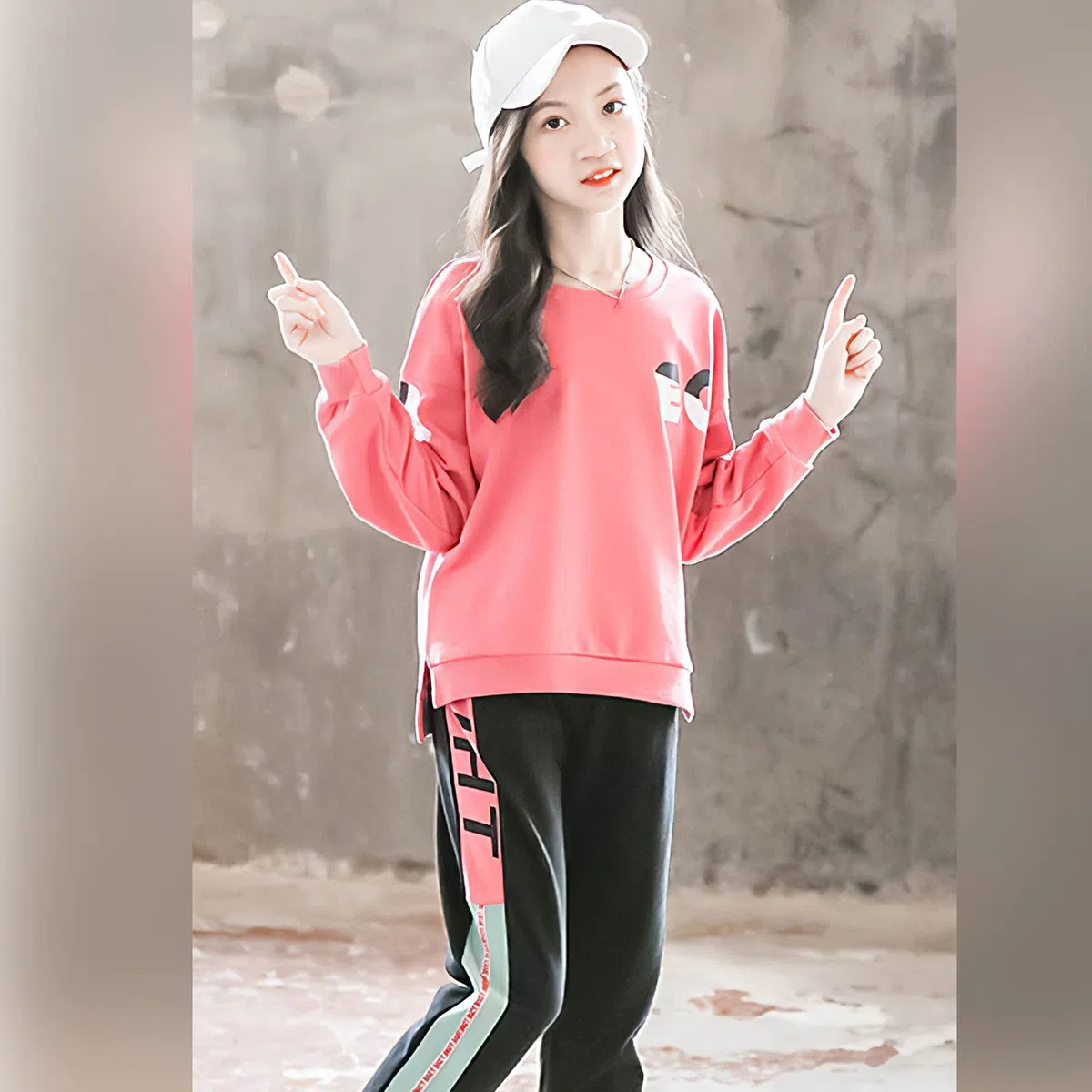 amropi Mädchen Trainingsanzug Gestreift Pullover Sweatshirt Jogging Hose Bekleidungsset for 3-14 Jahre