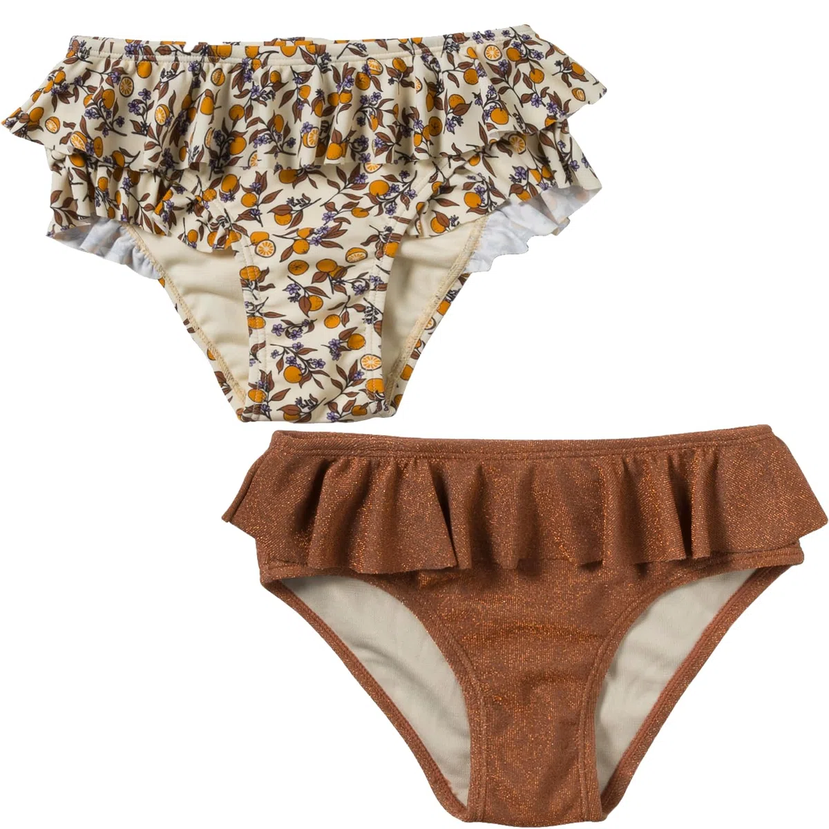 SASS24-151SAX Badehose mit Rüschen 2er Set - L'orange/Sophie beige/orange (Gr. 110/116)