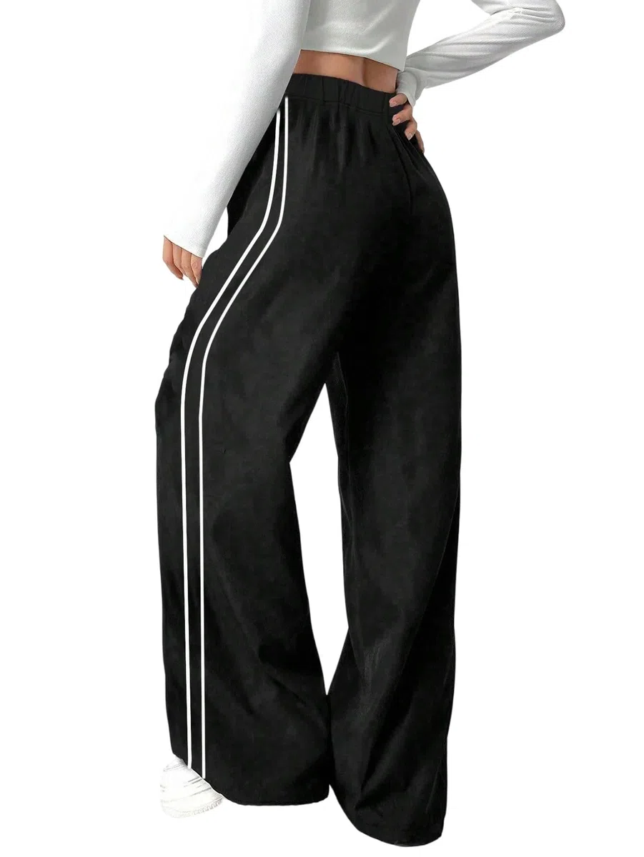SweatyRocks Hosen Mädchen Lässig Breites Bein Hose mit Taschen Hohe Elastischer Bund Sporthose Freizeithose Jogginghose