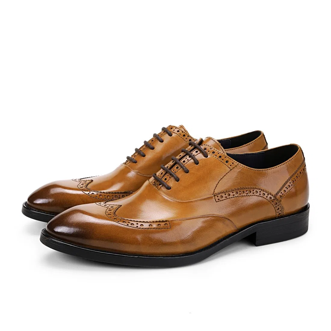 Herren Business Oxford Brogues Formelle Leder Kleid Halbschuhe Schnürschuhe Anzugschuhe