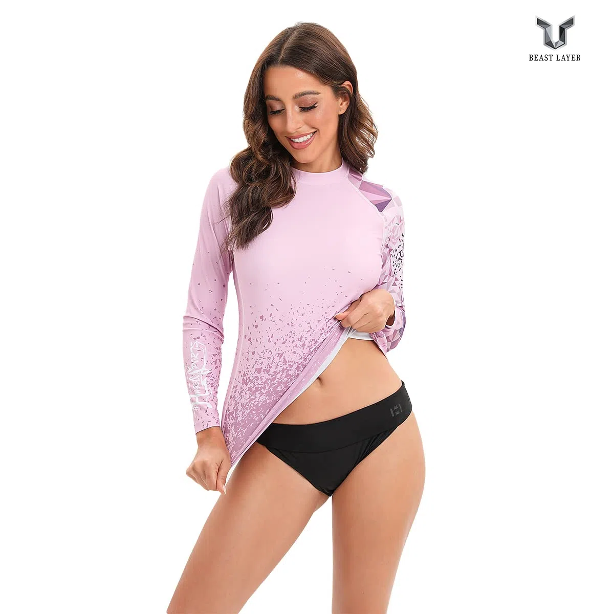 Huge Sports Rash Guard für Damen Rashguard Langarm Bademode Shirts Schnell Trocknender Swimsuit