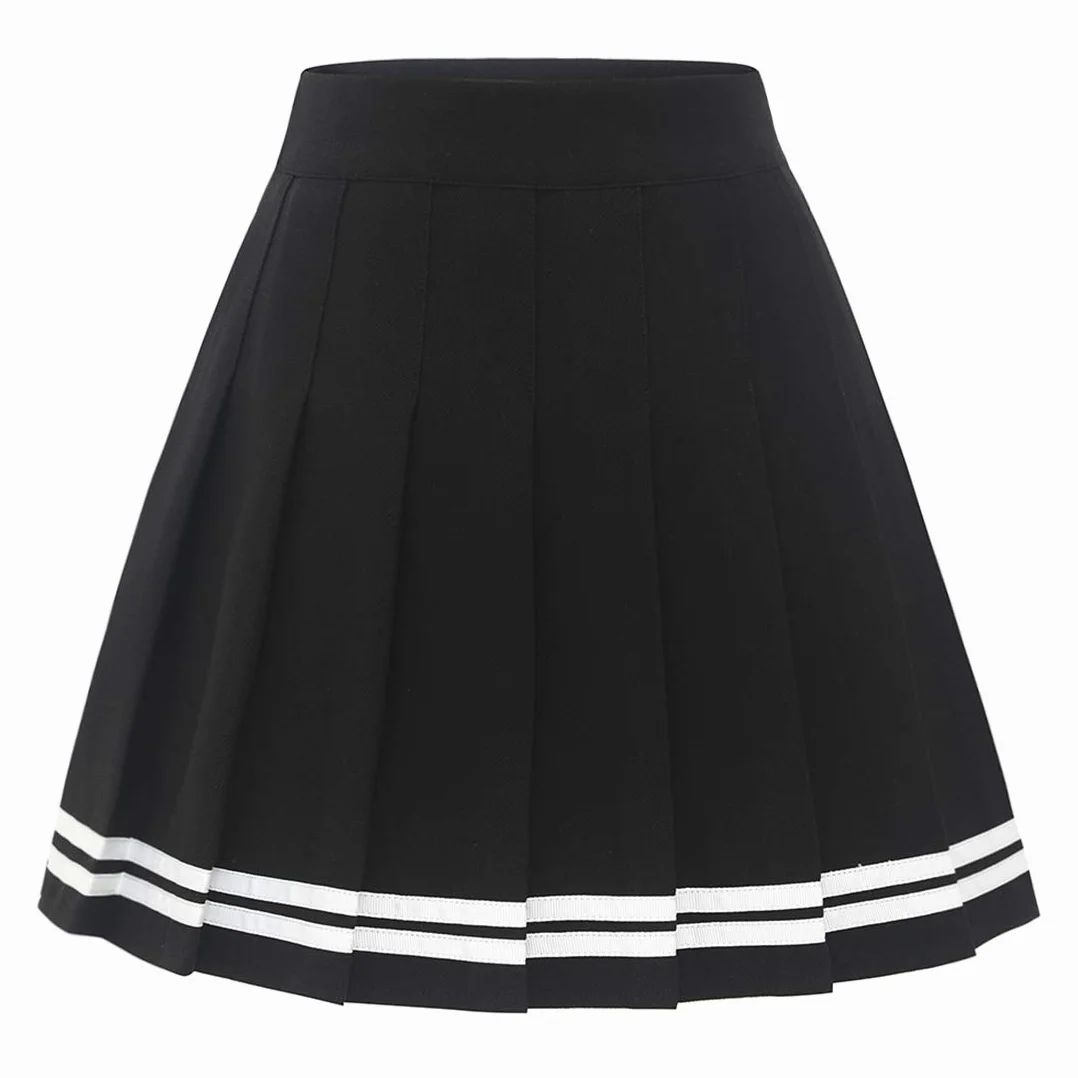 Timormode Damen Faltenrock Mini Skater Basic Rock Schule Cheerleader