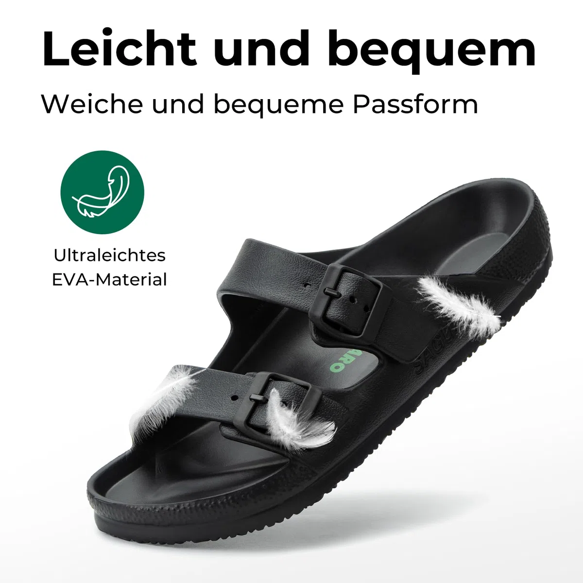 SAGUARO Eva Pantoletten Damen Herren Leicht Outdoor Hausschuhe 37-47 EU