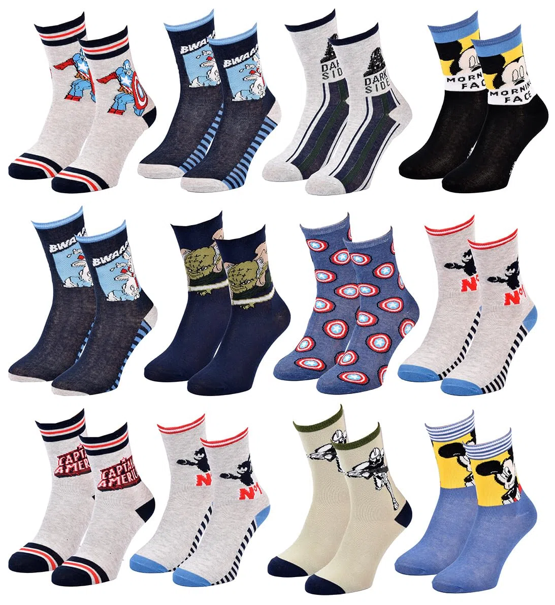 Ozabi Socken für Jungen Lizenz PACK VON 12 PAAREN SURPRISE