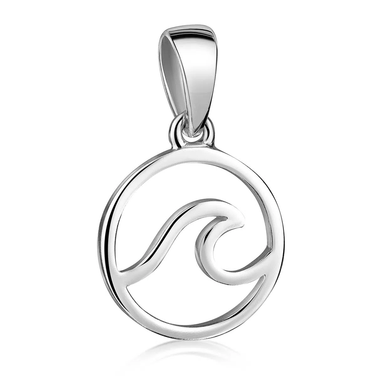 MATERIA by Matthias Wagner Welle Anhänger klein für Kette 925 Sterling Silber wahlweise mit Halskette KA-48