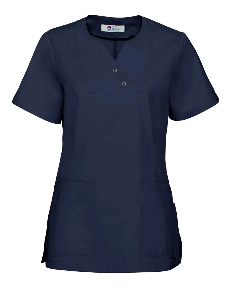 CLINIC DRESS Schlupfkasack Damen-Kasack mit extra Mehrweite im Hüftbereich Curvy Schnitt 2 Seitentaschen Seitenschlitze 95 Grad Wäsche