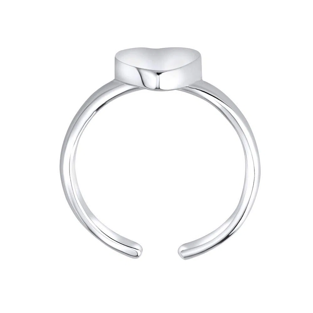 SILVEGO Damen Zehenring aus 925 Sterling Silber Herz