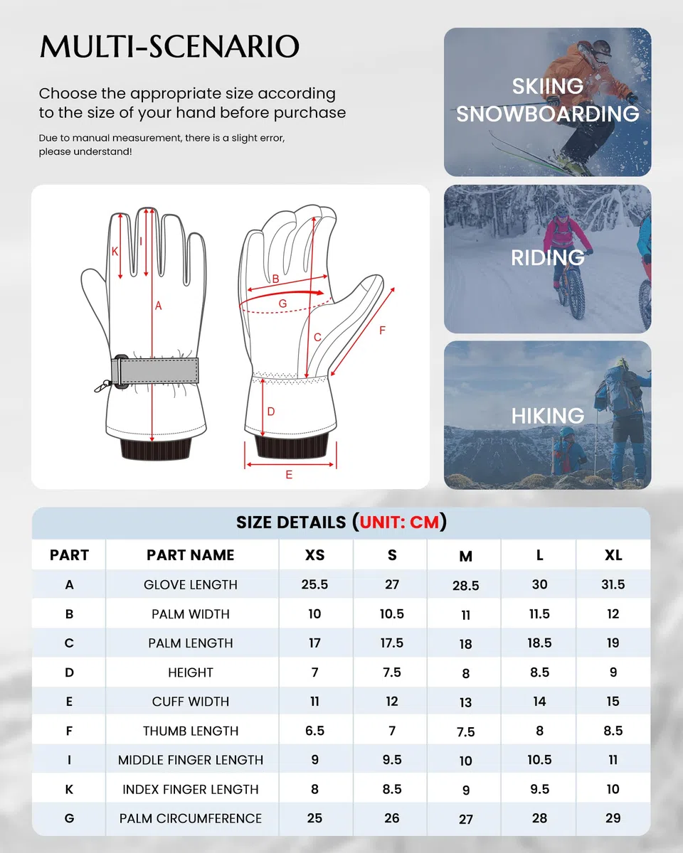 Skihandschuhe Männer Frauen Schnee Handschuhe Winddicht Winter Wasserdicht