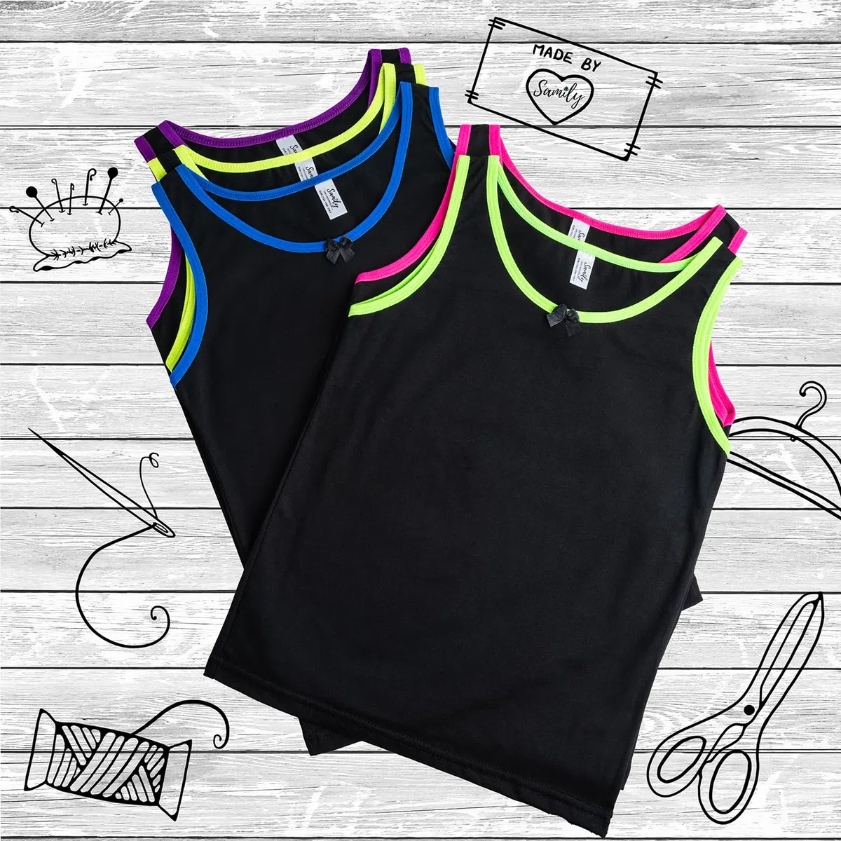 SAMILY Mädchen Unterhosen Unterhemd Set 10er Pack Unterwäsche Baumwolle 146 152