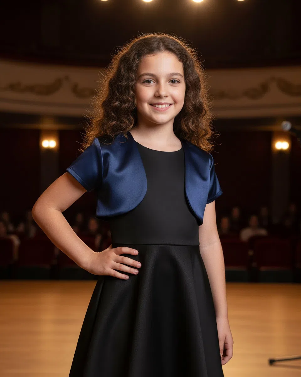 BlackButterfly Kinder Satin Kurzarm Bolero Mädchen