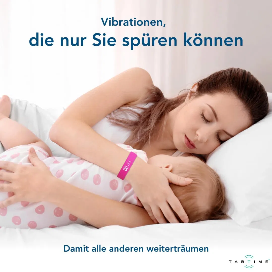TabTime Vibrationsalarm Erinnerung Uhr (Anleitung auf Deutsch) – bis zu 10 persönliche Alarme oder Pillenerinnerungen pro Tag