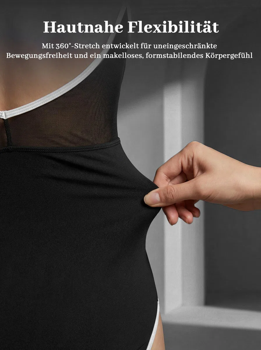 DANSHOW Damen Ballett Trikot Ärmellos Verstellbare Träger Freier Rücken Vordere Volle Fütterung