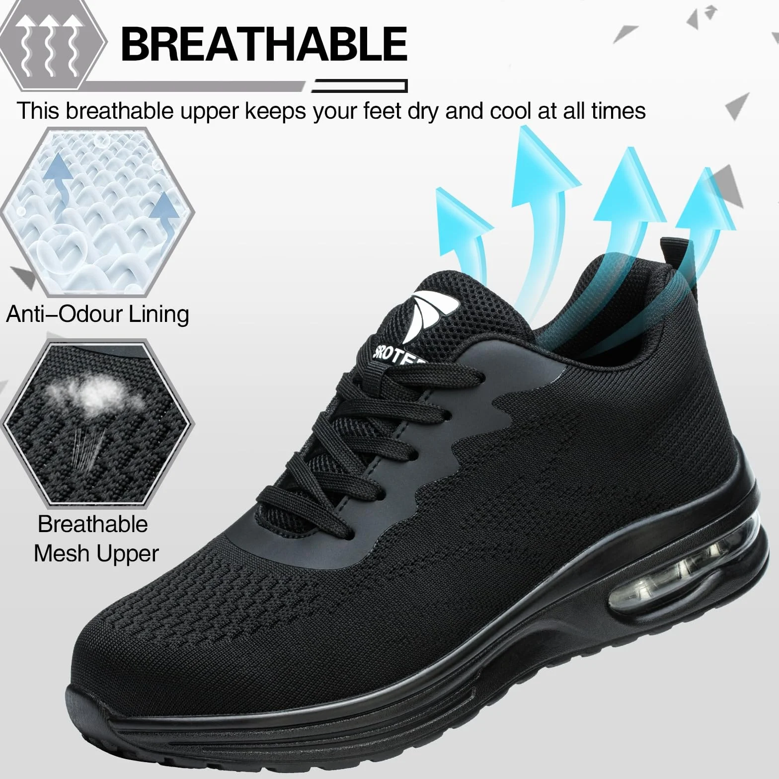 Sicherheitsschuhe Arbeitsschuhe Herren Damen Leicht Atmungsaktiv Stahlkappenschuhe Sportlich Schutzschuhe rutschfeste mit Stahlkappe Sneaker