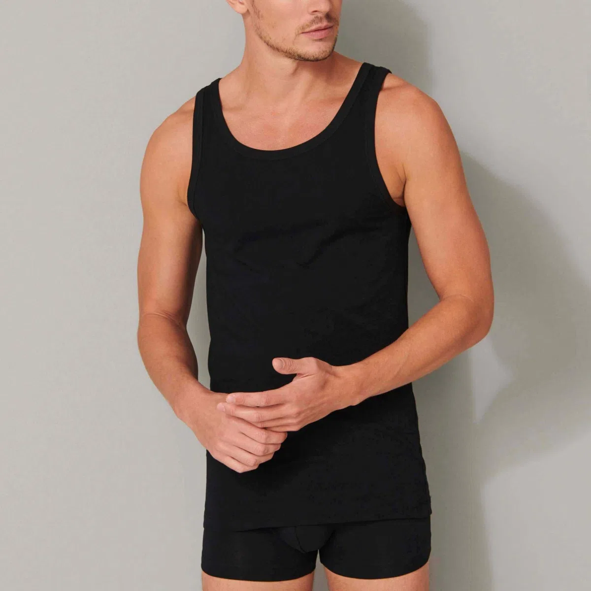 Schiesser Herren Unterhemd ohne Arm 2er Pack Doppelpack 95/5 Box - 176038