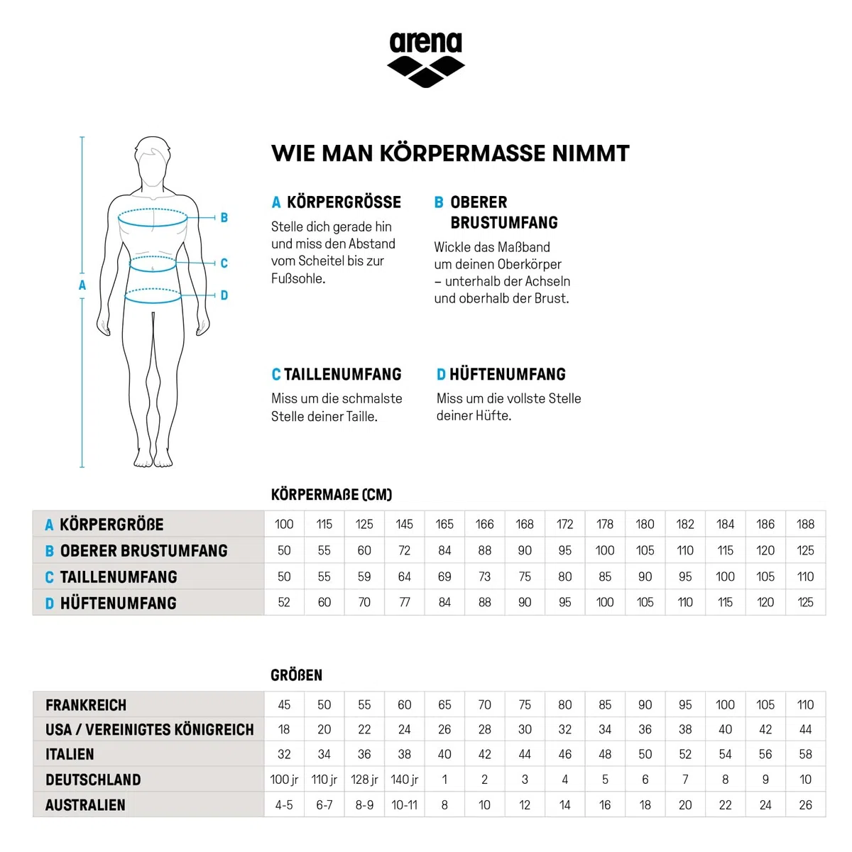 Arena Herren Arena Performance Men's Solid Team Jammer Badehose (1er Pack)