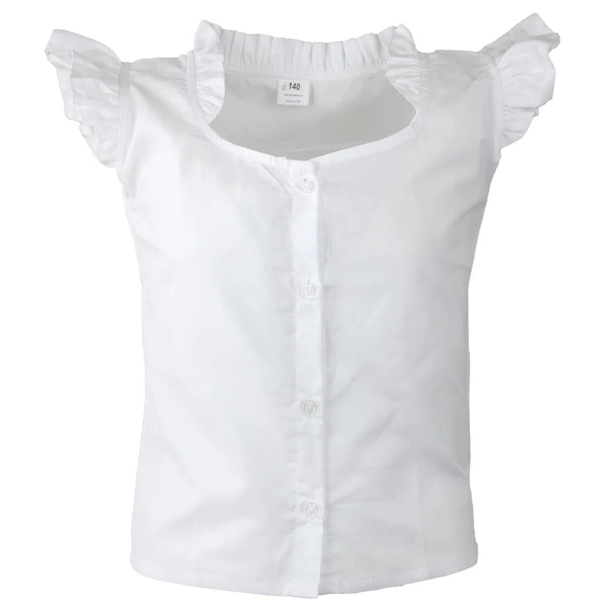 Kinder Dirndl Bluse mit Flügelärmeln in Weiß Trachtenbluse Mädchen Romantik