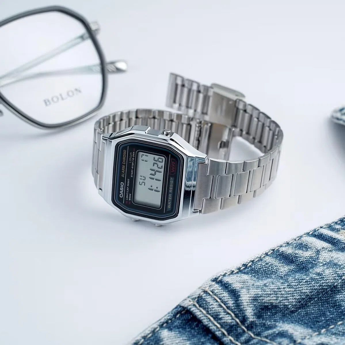 Casio Mens Classic Stainless Steel Digital Watch
