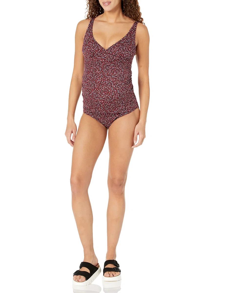 Amazon Essentials Damen Umstands-Badeanzug mit V-Ausschnitt