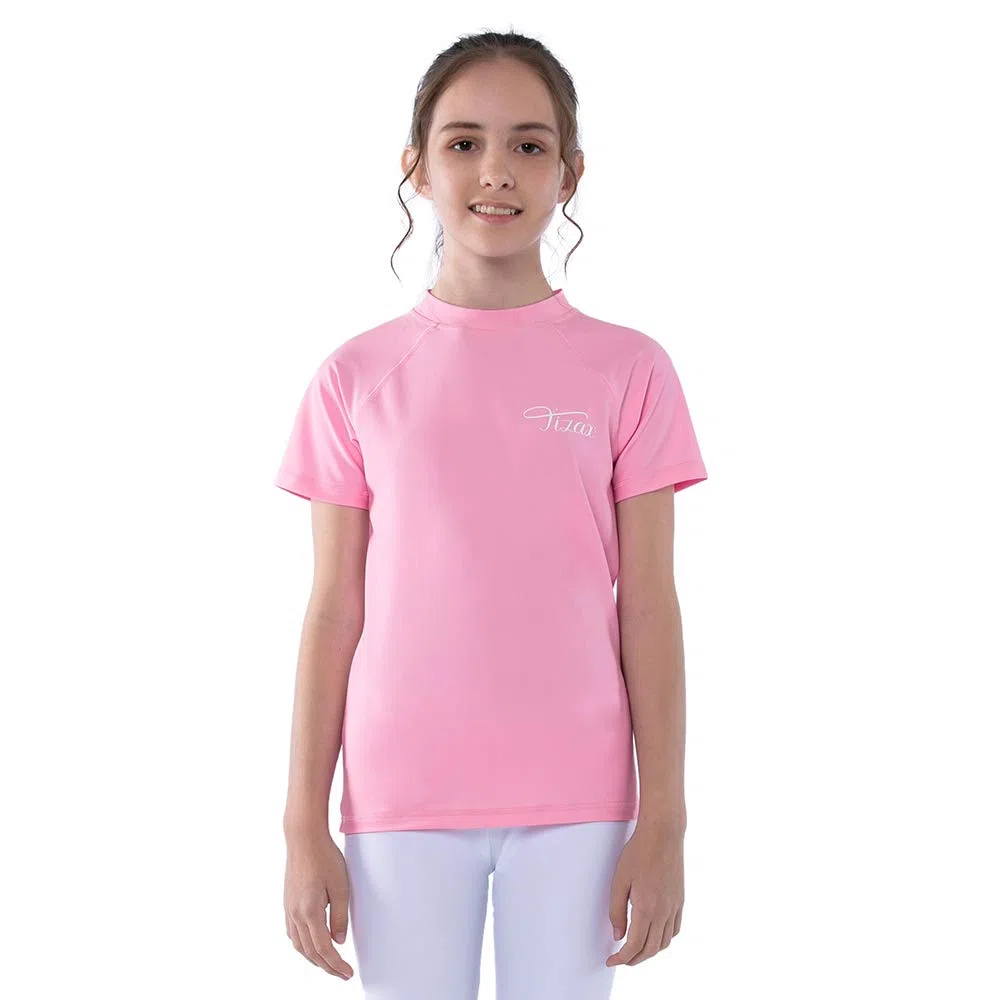 Mädchen Kurzarm UV Schwimmshirt Kinder Badeshirt UPF50 + Schnelltrocknend Rashguard 4~14 Jahre