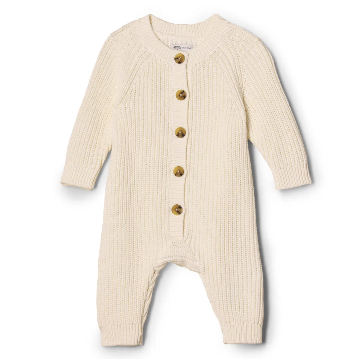 Amazon Essentials x Sofia Grainge Unisex Baby Spielanzug aus Strick