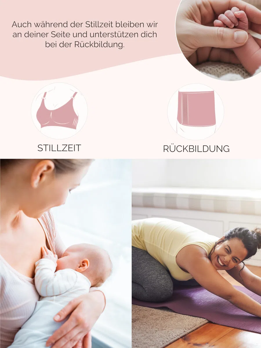 Herzmutter Stilltops Baumwolle OekoTex 100 - einfache Stillfunktion - Stilltop Set 2er - integriertes Bustier-BH mit Clip-Verschlüssen - 5420