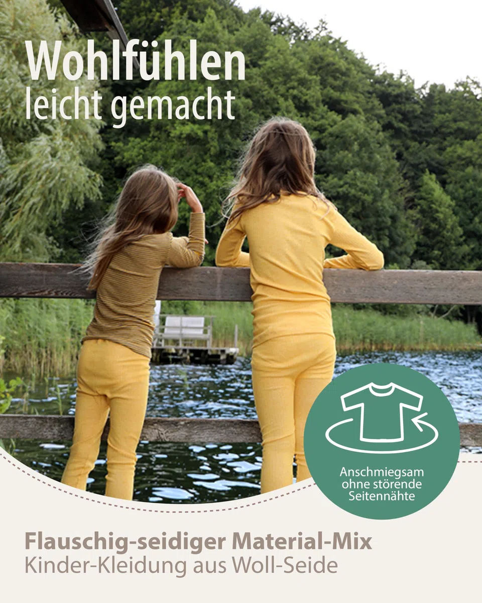 Cosilana, Kinder Unterhemd Langarm, 70% Wolle (kbT), 30% Seide