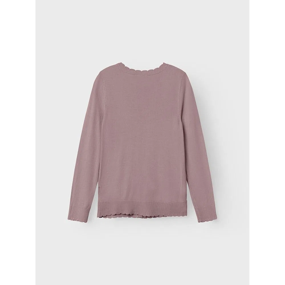 Name IT Mädchen Nkfvamone Ls Knit Card K Noos Strickjacke (1er Pack)