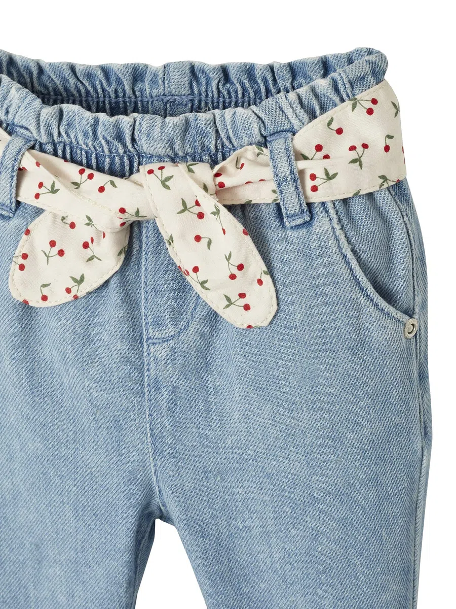 Vertbaudet Mädchen Baby Jeans mit Stoffgürtel