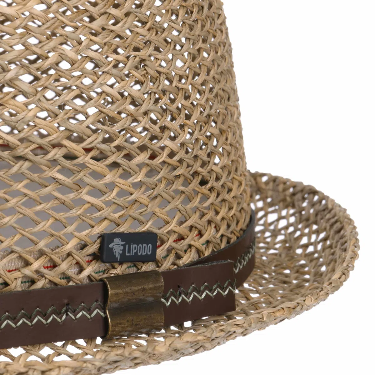 Lipodo Vented Pork Pie Strohhut Made in Italy Unisex Frühling Sommer