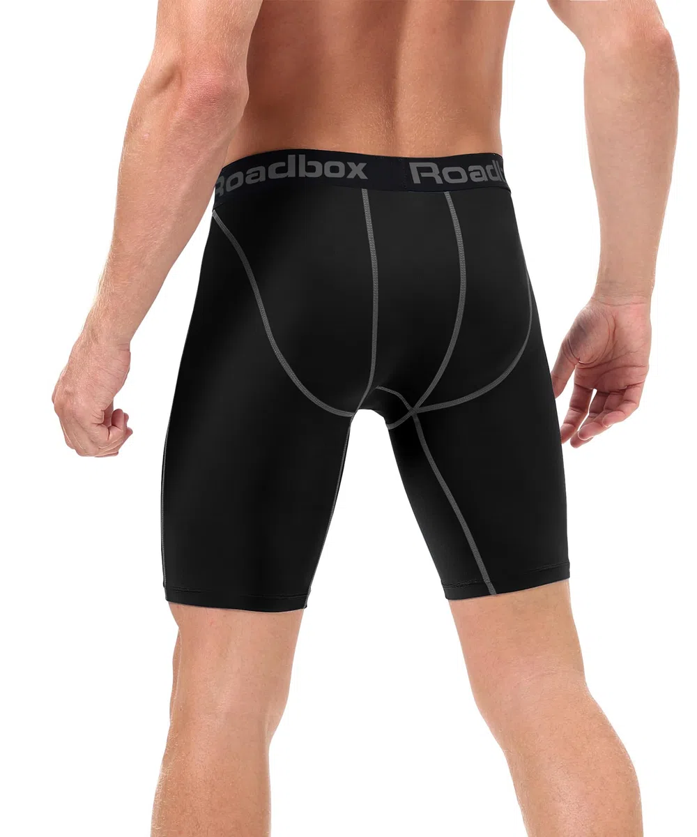 Roadbox 1, 2 oder 3 Pack Herren Kompressionsshorts, Schnelltrocknendes Base Layer Unterhose Tights Kurz Laufunterwäsche