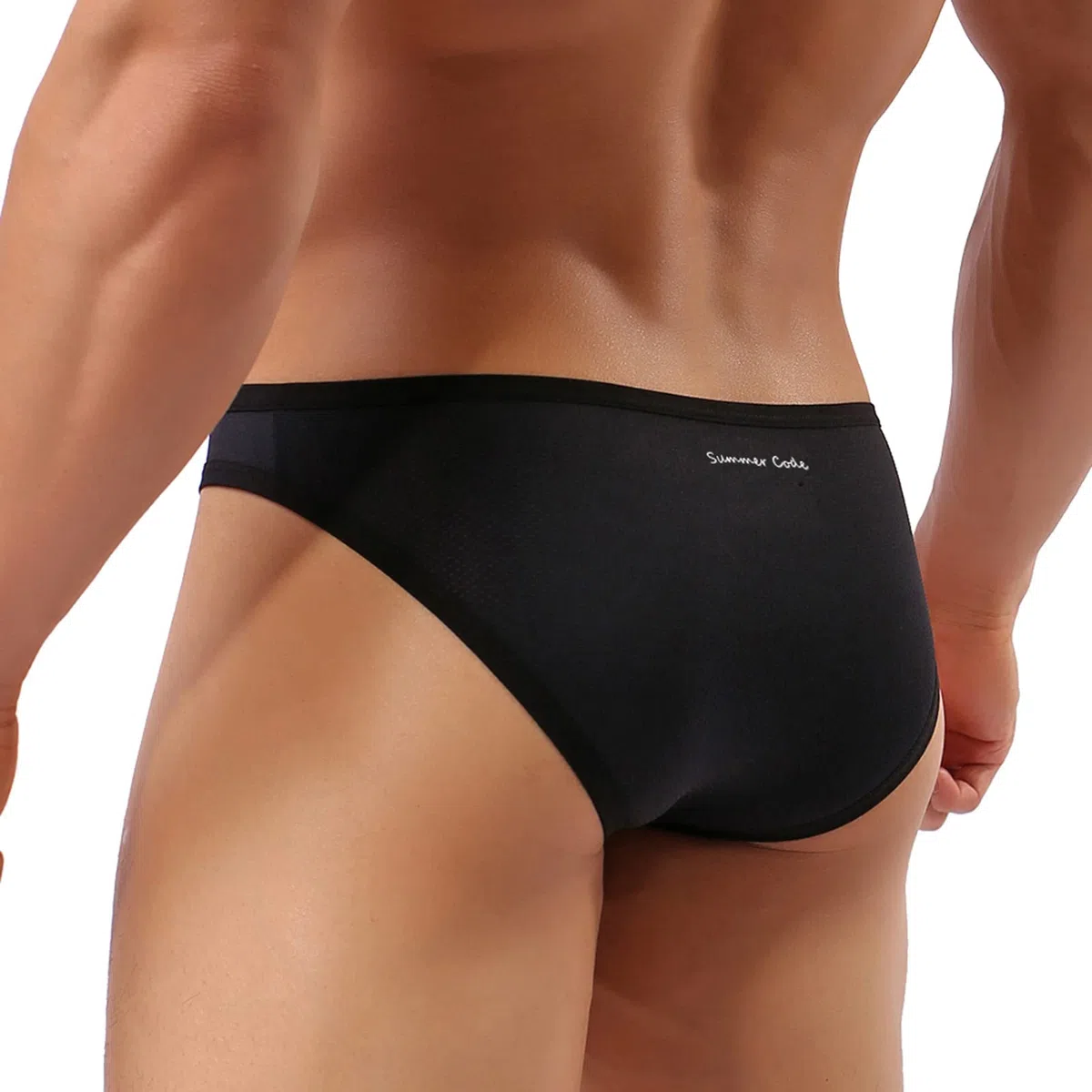 Summer Code Herren Sexy Panty atmungsaktive Strings mit Ausbuchtung aus Mikromesh