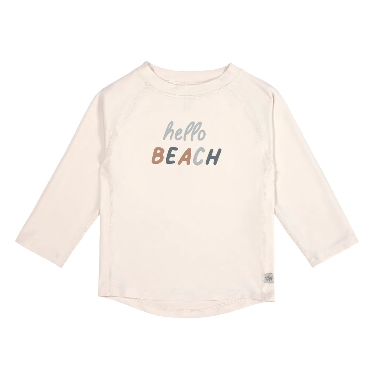 LÄSSIG Baby und Kleinkind Langarm Schwimmshirt Badeshirt Rashguard mit UV-Schutz Hello Beach Milky 3-6 Monate