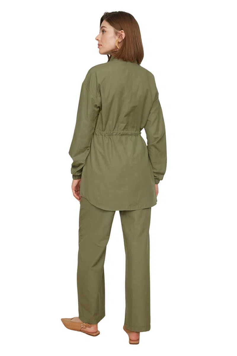 TRENDYOL Damen Zweiteiliges Set – Khaki – Regular Hemd (2er Pack)