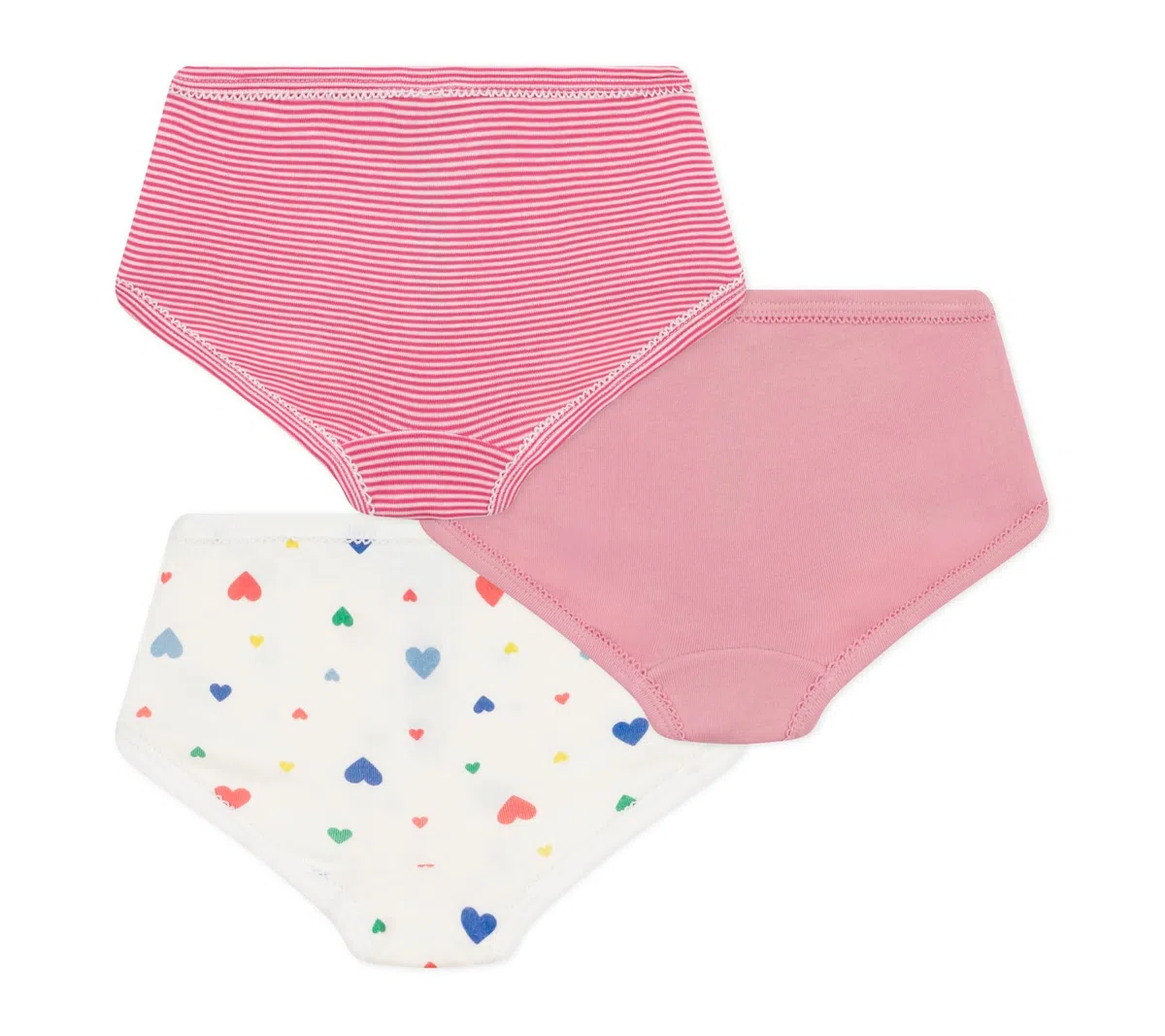 Petit Bateau 3 Culottes Unterwäsche für den Tag, Mehrfarbig, 10 Jahre