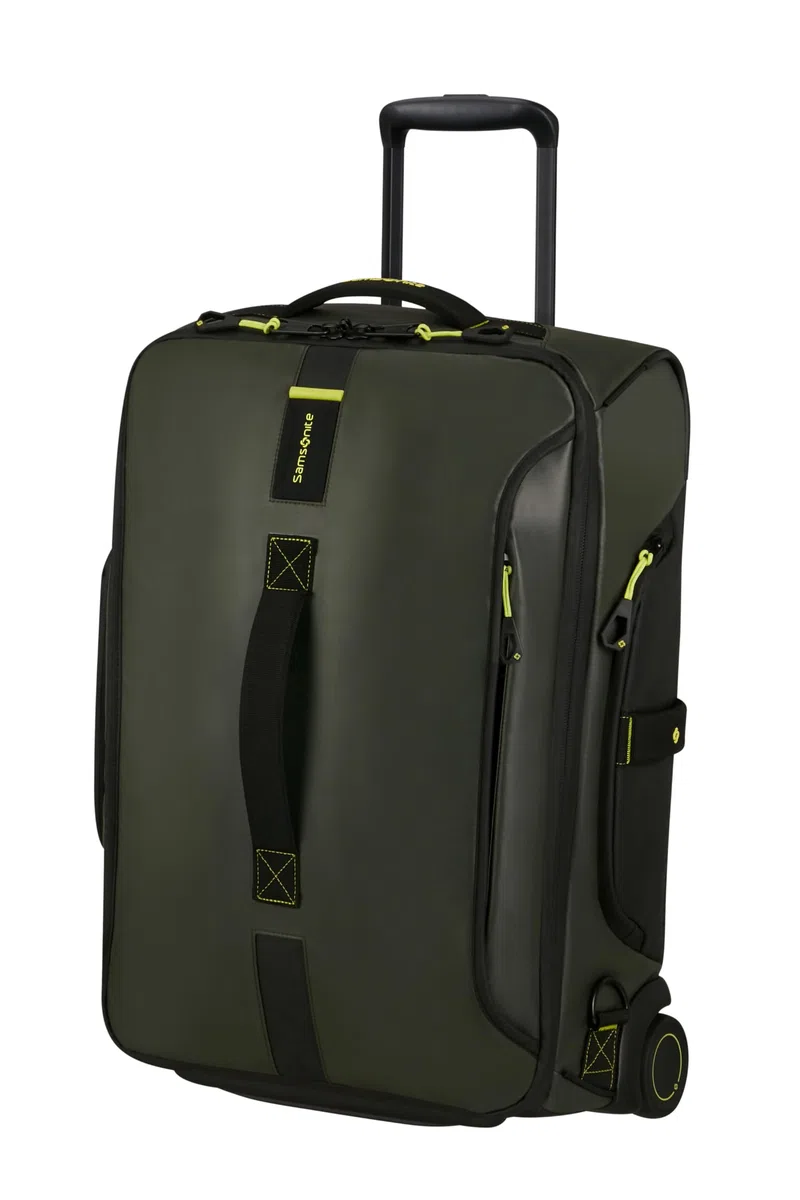 Samsonite Paradiver Light - Reisetasche mit Rollen & Rucksackfunktion (55 cm), Small, Handgepäck, Wasserabweisend, Leicht, 51L, Grün (Jungle Green)