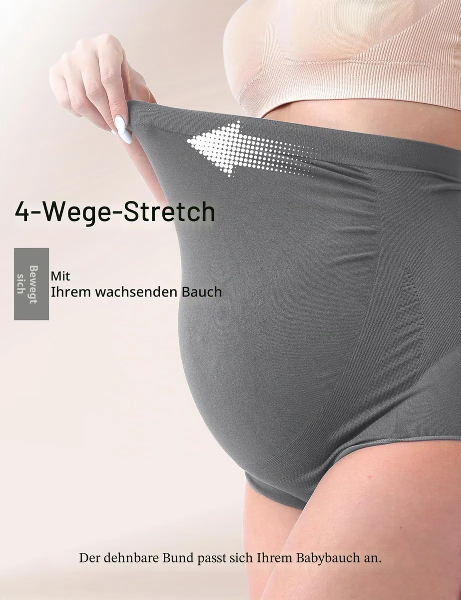 SUNNYBUY Damen Umstandsmode Hohe Taille Unterwäsche Schwangerschaft Nahtlos Weich Hipster Panties Over Bump