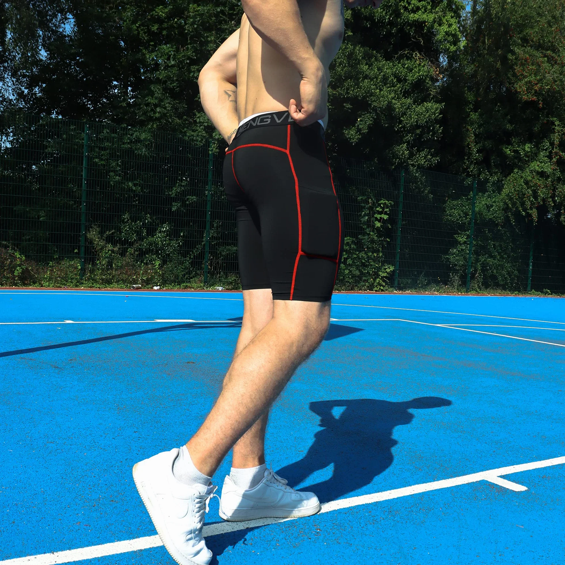 ZENGVEE 3er Pack Herren Kompressionsshorts Laufhose Herren Kurz Schnelltrocknendes Leggings Kurz mit Seitentaschen Tights Sport Unterwäsche für Männer