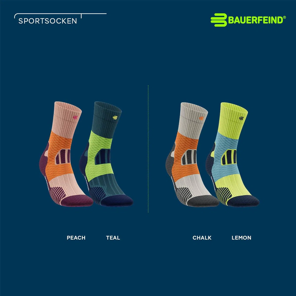 BAUERFEIND Trailrunning-Socken „Trail Run Mid Cut Socks“