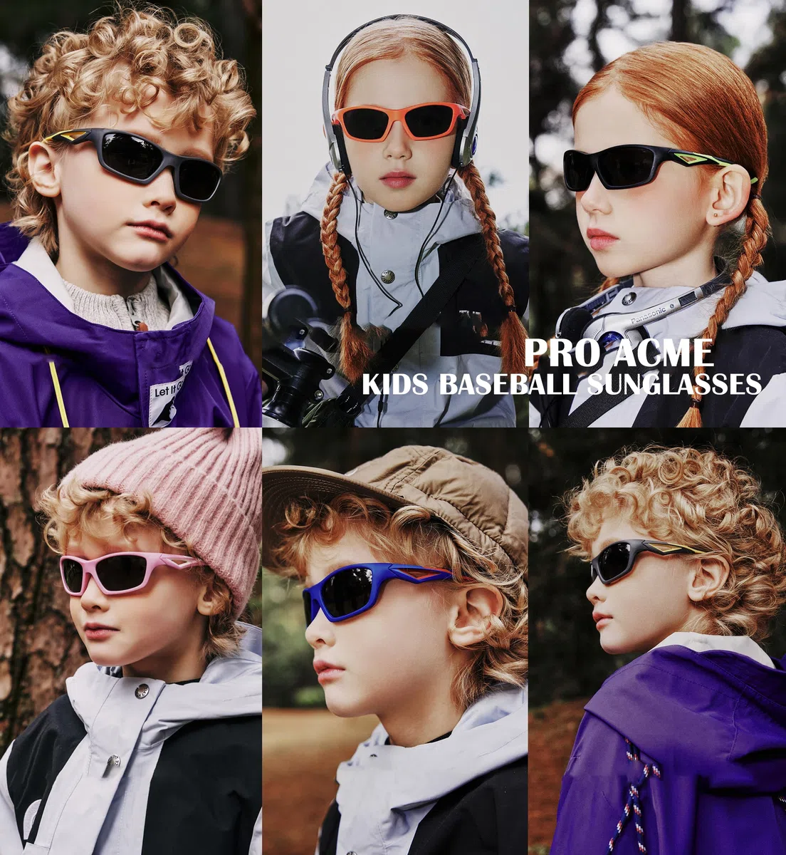 Pro Acme Kinder Sonnenbrille polarisiert UV-Schutz TR90 unzerbrechlich Sport Schattierungen für Jungen Mädchen S703
