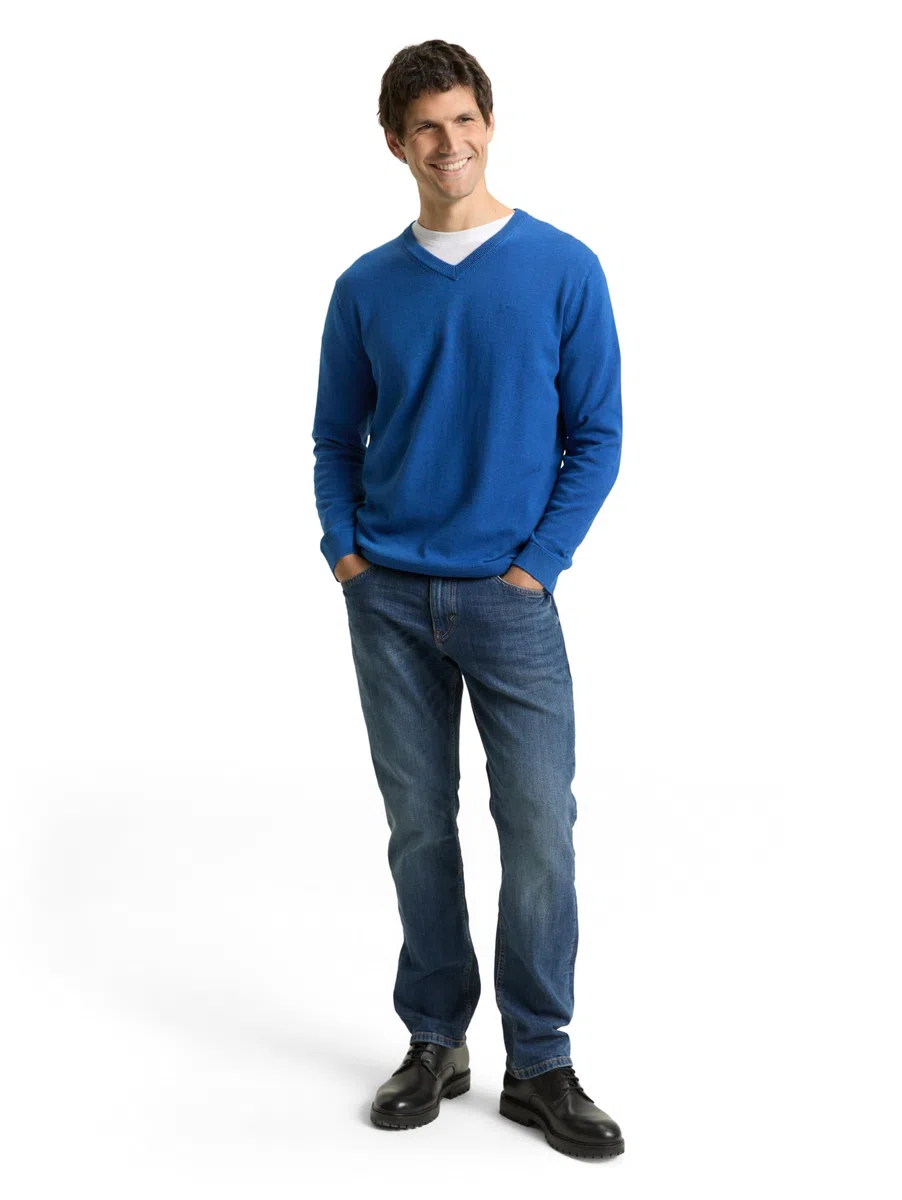 TOM TAILOR Herren 1039811 Strickpullover mit V-Ausschnitt