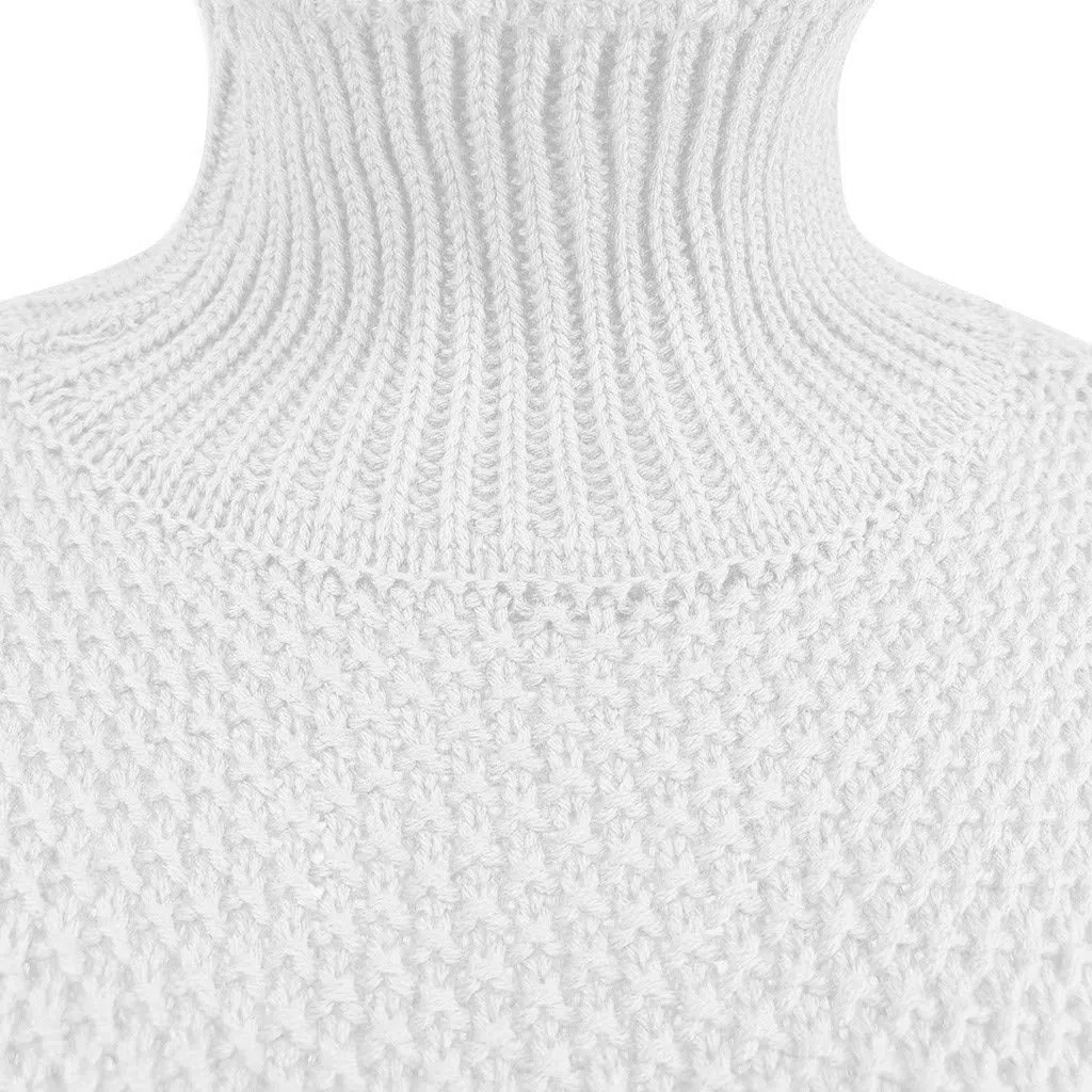 Grobstrick-Pullover Langarm Pullover-Strickoberteil Damen-Rollkragenpullover Basic Langarm Strickpullover Pullover Rollkragenpullover Wolle Kaschmir Pullover Solid Pullover Pullover