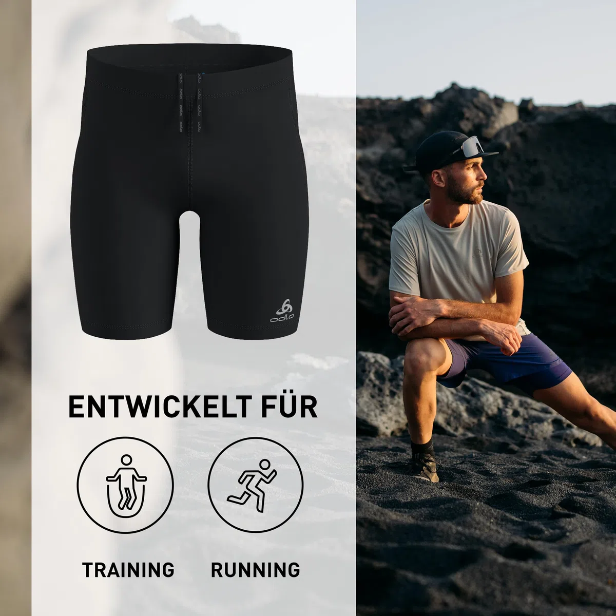Odlo Laufhose Herren Kurz Essential I Laufshort I Sporthose Kurze Lauftights I Herren