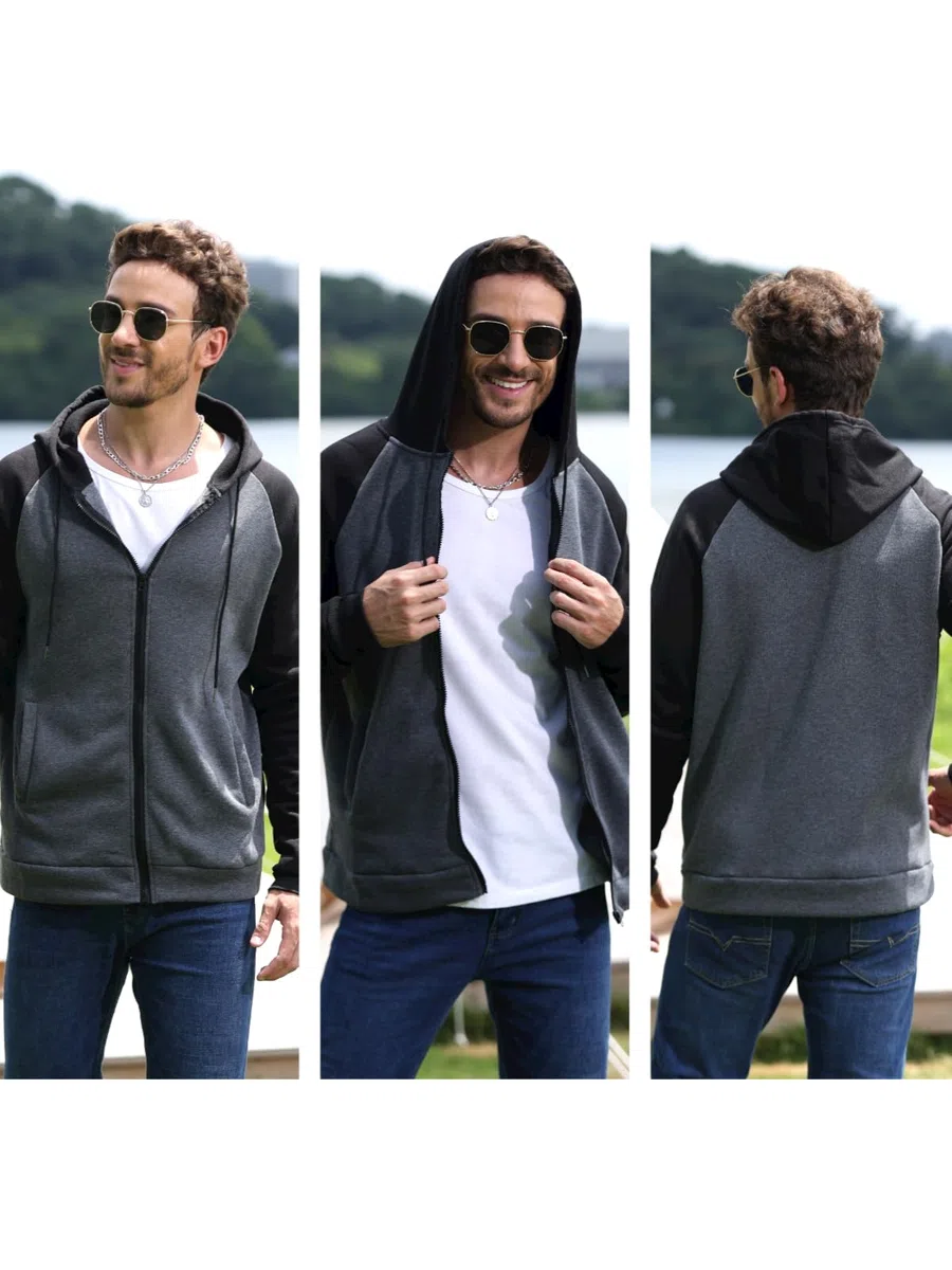 Sweatjacke Herren Zipper Hoodie Kapuzenjacke Herren Sweatjacke Mit Kapuze Sweatshirt Jacke Reißverschluss S-2XL