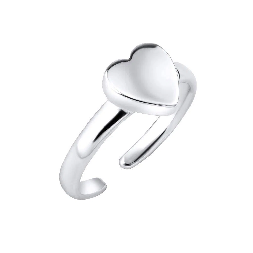 SILVEGO Damen Zehenring aus 925 Sterling Silber Herz