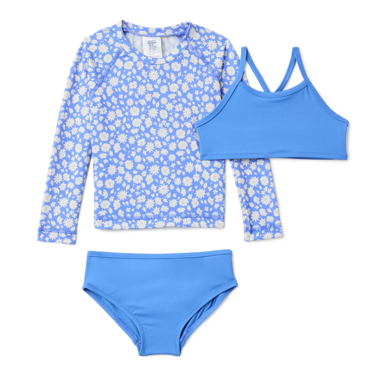 Amazon Essentials Mädchen 3-teiliges Rashguard-Bikini-Set