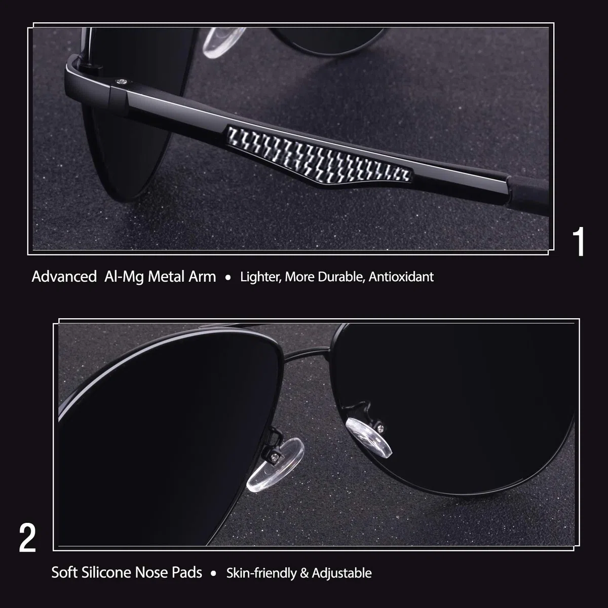 GQUEEN Pilotenbrille Herren Polarisiert Piloten Sonnenbrille UV400 Pilot Flieger Damen,MOS1