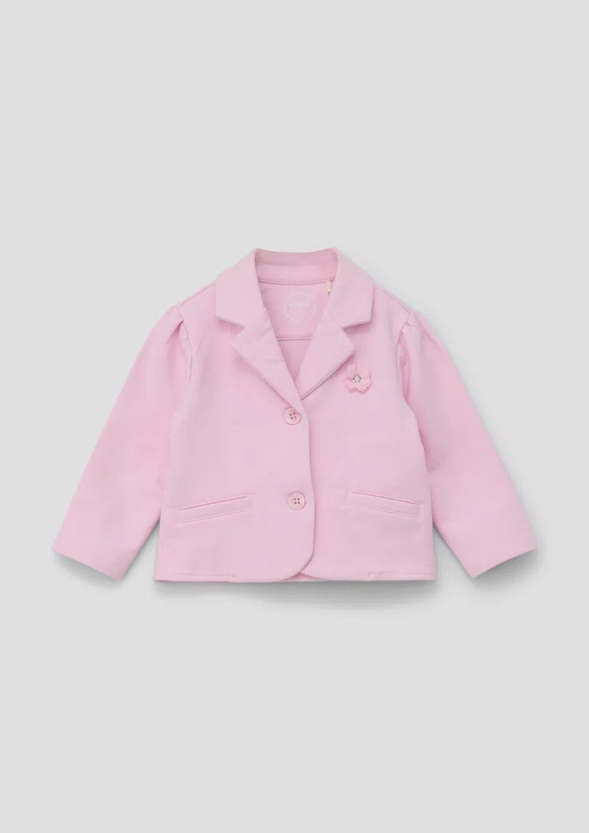 s.Oliver Sweat-Blazer mit Blümchen-Applikation