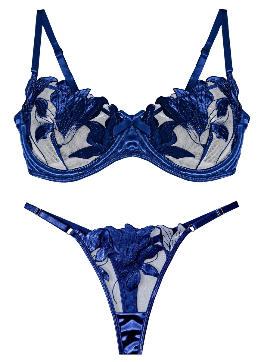Panegy Sexy BH und Höschen-Sets Besticktes zweiteiliges Push-Up-Dessous-Set Boudoir-Jubiläum