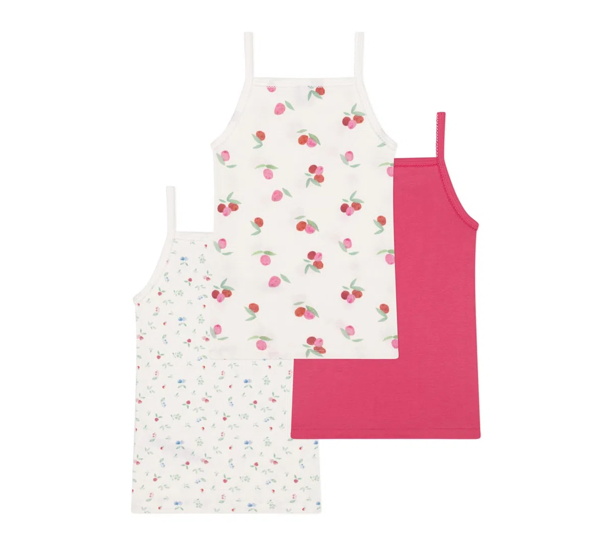 Petit Bateau Mädchen Hosenträgerhemden (3er Pack)