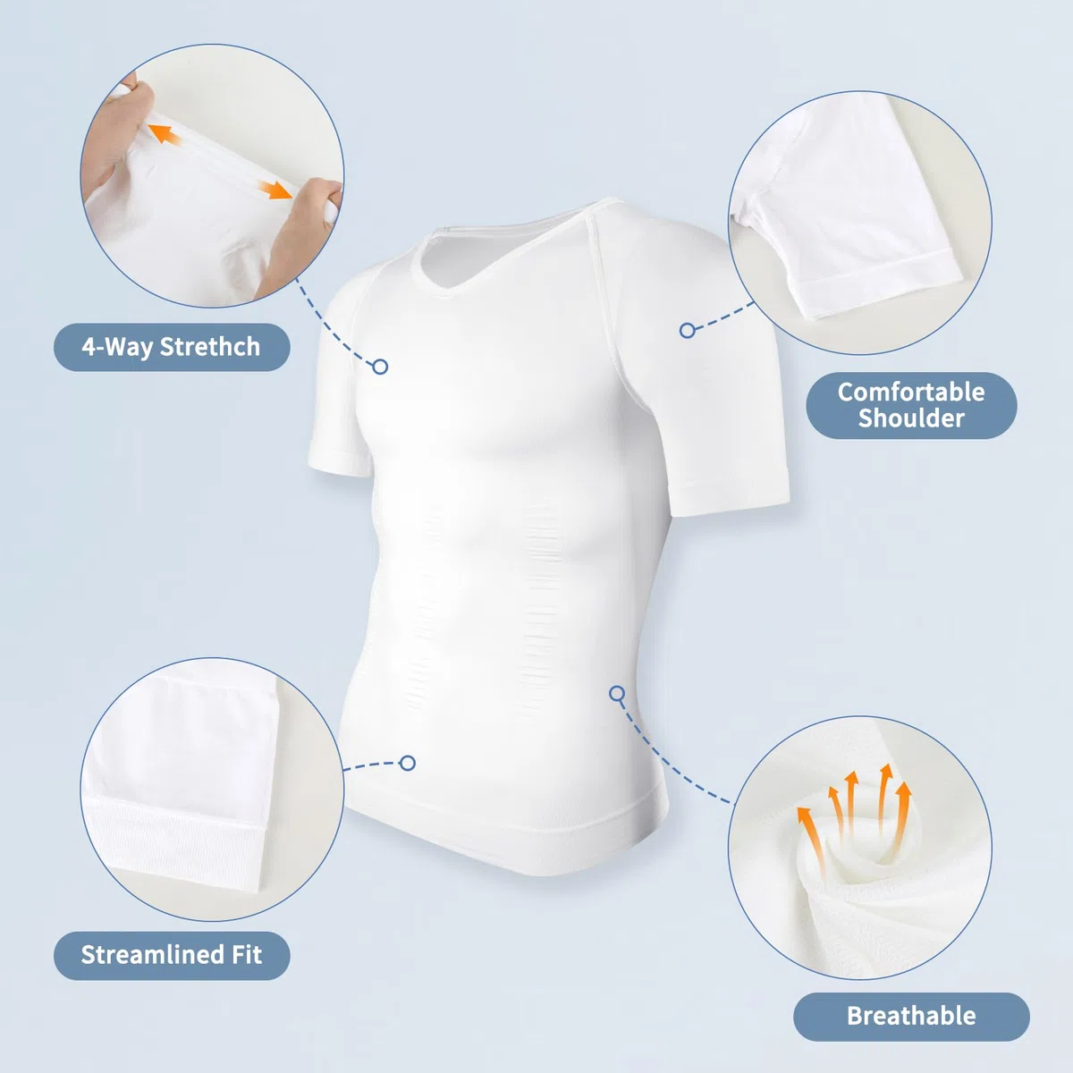 SLIMBELLE Body Shaper Herren Tight Elastische Tank Top Schlank Bauchweg Unterhemd Herren Shapewear Kompressions Shirt